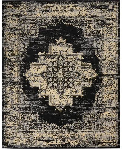 Nourison Home Grafix Grf14 7'10"x9'10" Area Rug In Black