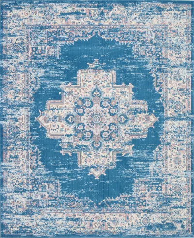 Nourison Home Grafix Grf14 7'10"x9'10" Area Rug In Blue