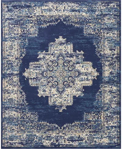 Nourison Home Grafix Grf14 7'10"x9'10" Area Rug In Blue
