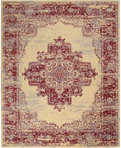 Nourison Home Grafix Grf14 7'10"x9'10" Area Rug In Cream,red