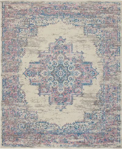 Nourison Home Grafix Grf14 7'x10' Area Rug In Ivory,pink