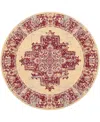 Nourison Home Grafix Grf14 8'x8' Round Area Rug In Cream,red