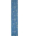 Nourison Home Grafix Grf15 2'3"x12' Runner Area Rug In Mist