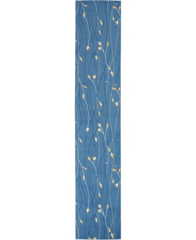 Nourison Home Grafix Grf15 2'3"x12' Runner Area Rug In Mist