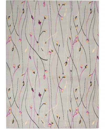 Nourison Home Grafix Grf15 3'9"x5'9" Area Rug In Gray