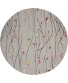 Nourison Home Grafix Grf15 5'3"x5'3" Round Area Rug In Gray