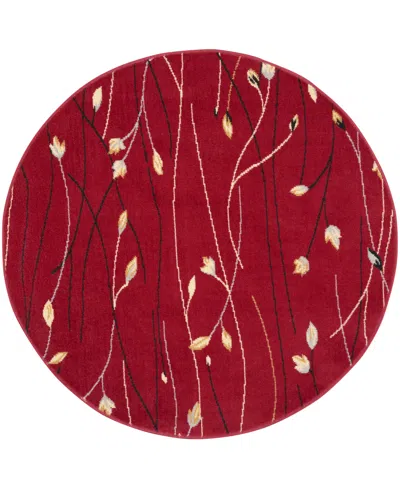 Nourison Home Grafix Grf15 5'3"x5'3" Round Area Rug In Red