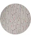 Nourison Home Grafix Grf15 8'x8' Round Area Rug In Gray
