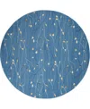 Nourison Home Grafix Grf15 8'x8' Round Area Rug In Mist