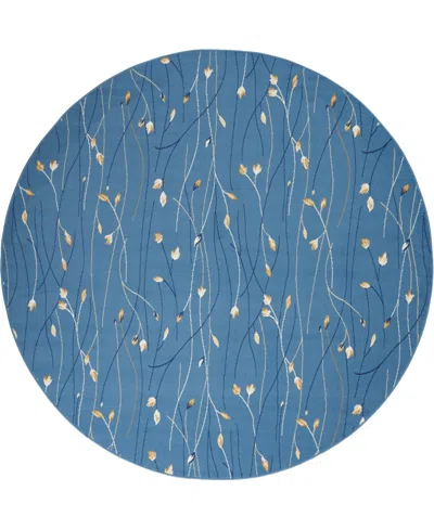 Nourison Home Grafix Grf15 8'x8' Round Area Rug In Mist