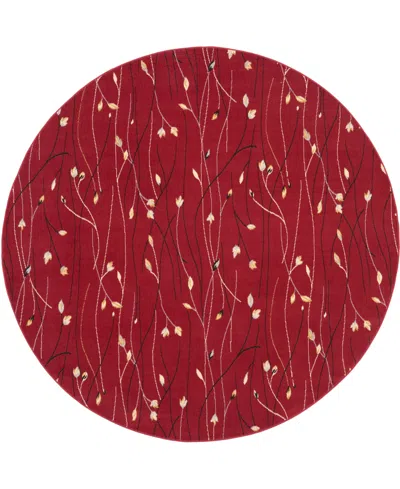Nourison Home Grafix Grf15 8'x8' Round Area Rug In Red