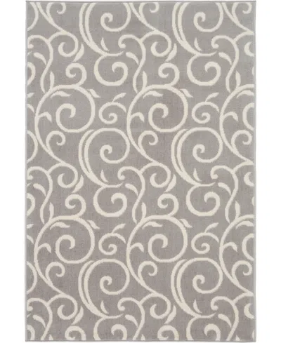 Nourison Home Grafix Grf19 3'9"x5'9" Area Rug In Gray