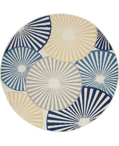 Nourison Home Grafix Grf20 5'3"x5'3" Round Area Rug In Multi