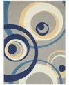 Nourison Home Grafix Grf21 3'9"x5'9" Area Rug In Gray