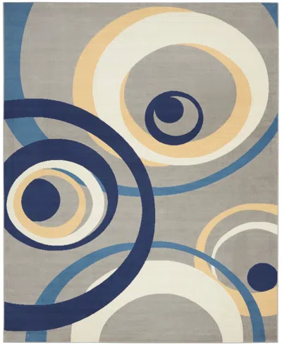 Nourison Home Grafix Grf21 7'10"x9'10" Area Rug In Gray
