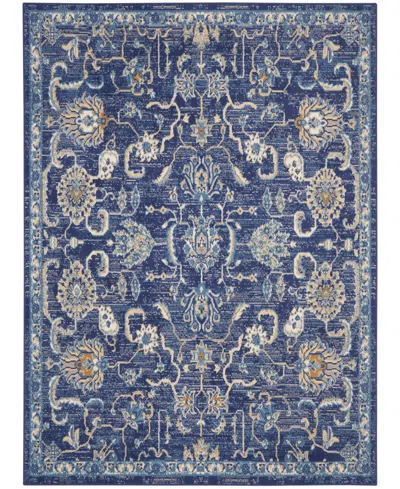 Nourison Home Grafix Grf24 3'9"x5'9" Area Rug In Navy