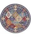 Nourison Home Grafix Grf31 5'3"x5'3" Round Area Rug In Multi