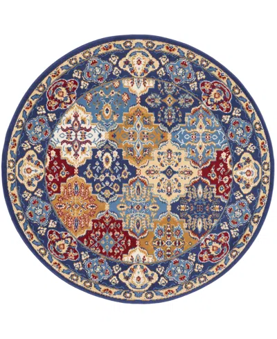 Nourison Home Grafix Grf31 5'3"x5'3" Round Area Rug In Multi