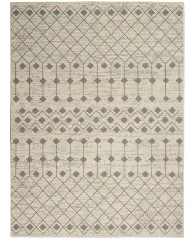 Nourison Home Grafix Grf37 3'9"x5'9" Area Rug In Ivory,gray
