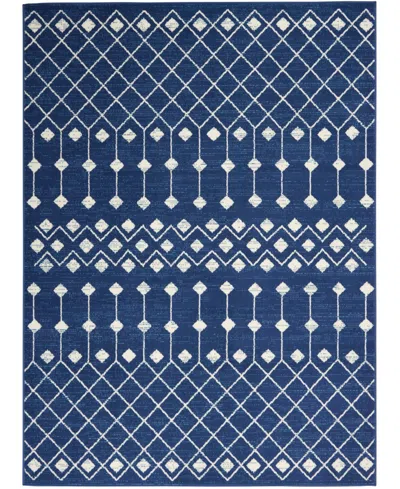 Nourison Home Grafix Grf37 3'9"x5'9" Area Rug In Navy