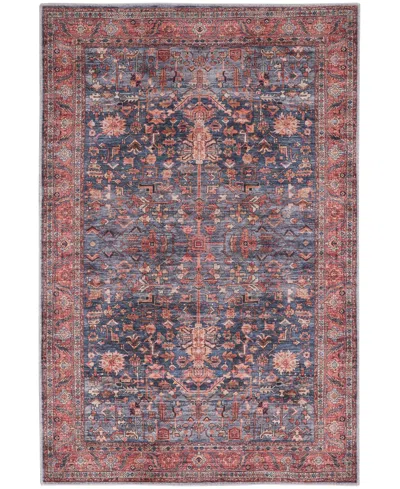 Nourison Home Grand Washables Grw02 4'x6' Area Rug In Navy,brick
