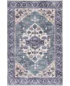 Nourison Home Grand Washables Grw03 4'x6' Area Rug In Teal