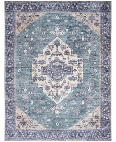 Nourison Home Grand Washables Grw03 5'3"x7'3" Area Rug In Teal