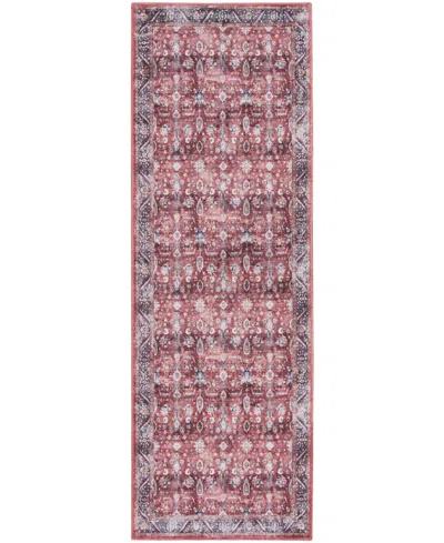 Nourison Home Grand Washables Grw06 2'x6' Runner Area Rug In Red,ivory