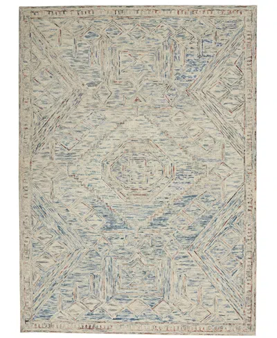 Nourison Home Interlock Itl02 3'9"x5'9" Area Rug In Blue,multi