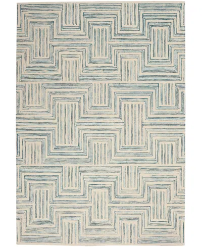 Nourison Home Interlock Itl06 3'9"x5'9" Area Rug In Ivory
