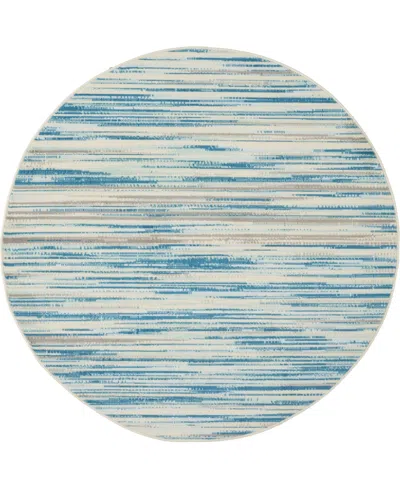 Nourison Home Jubilant Jub04 5'3"x5'3" Round Area Rug In Blue