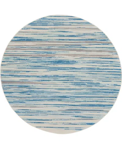 Nourison Home Jubilant Jub04 8'x8' Round Area Rug In Blue