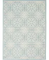 Nourison Home Jubilant Jub06 4'x6' Area Rug In Ivory,aqua