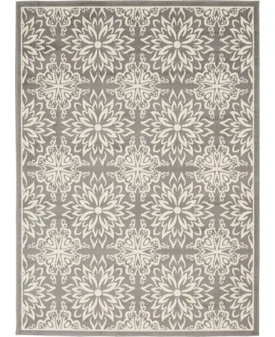 Nourison Home Jubilant Jub06 4'x6' Area Rug In Ivory,gray