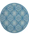 Nourison Home Jubilant Jub06 5'3"x5'3" Round Area Rug In Ivory,blue