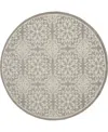Nourison Home Jubilant Jub06 5'3"x5'3" Round Area Rug In Ivory,gray
