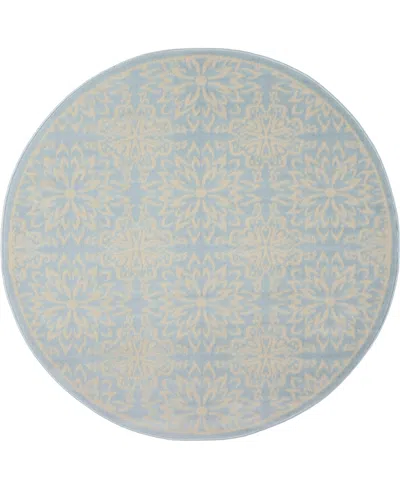 Nourison Home Jubilant Jub06 5'3"x5'3" Round Area Rug In Ivory,mist