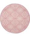 Nourison Home Jubilant Jub06 5'3"x5'3" Round Area Rug In Ivory,pink