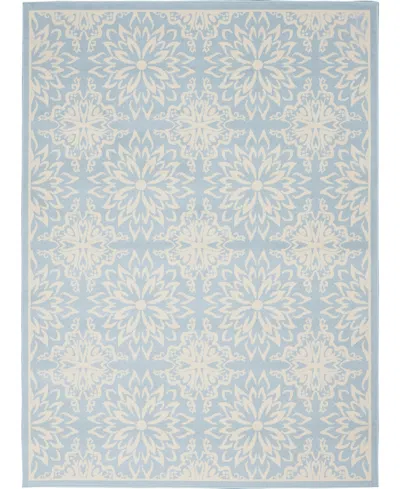 Nourison Home Jubilant Jub06 5'3"x7'3" Area Rug In Ivory,mist