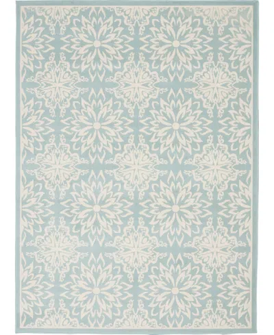 Nourison Home Jubilant Jub06 6'x9' Area Rug In Ivory,aqua