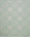 Nourison Home Jubilant Jub06 7'10"x9'10" Area Rug In Ivory,aqua