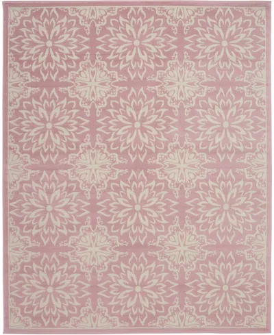 Nourison Home Jubilant Jub06 7'10"x9'10" Area Rug In Ivory,pink