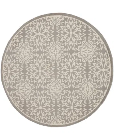 Nourison Home Jubilant Jub06 8'x8' Round Area Rug In Ivory,gray