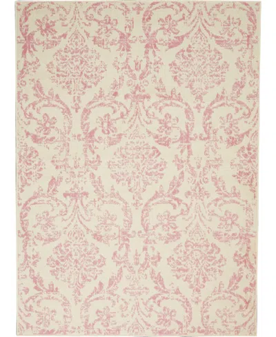 Nourison Home Jubilant Jub09 4'x6' Area Rug In Ivory,pink