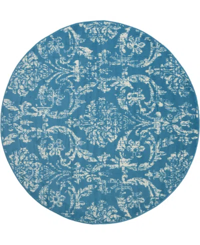 Nourison Home Jubilant Jub09 5'3"x5'3" Round Area Rug In Blue