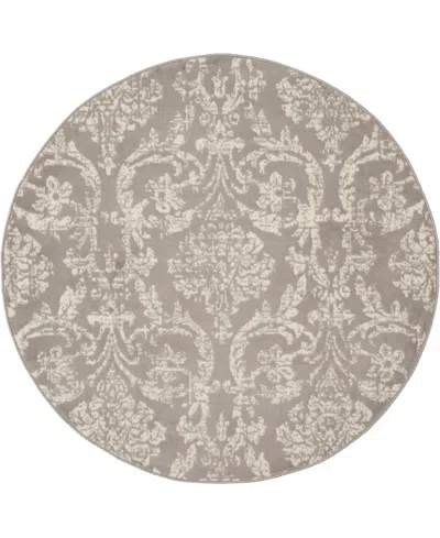 Nourison Home Jubilant Jub09 5'3"x5'3" Round Area Rug In Gray