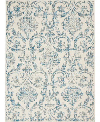 Nourison Home Jubilant Jub09 5'3"x7'3" Area Rug In Ivory,blue