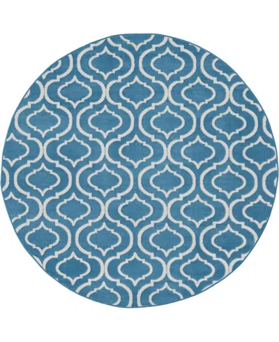 Nourison Home Jubilant Jub19 5'3"x5'3" Round Area Rug In Blue
