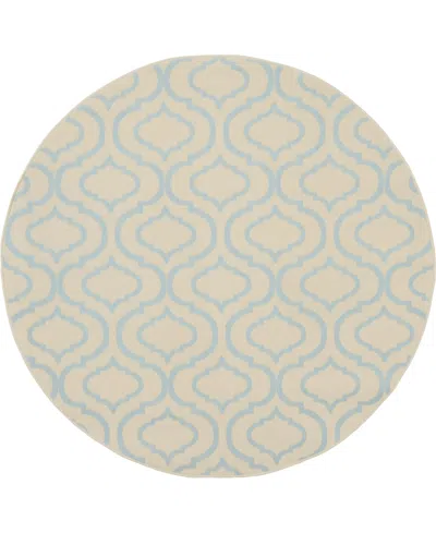 Nourison Home Jubilant Jub19 5'3"x5'3" Round Area Rug In Ivory,blue