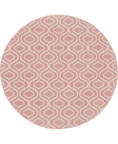 Nourison Home Jubilant Jub19 8'x8' Round Area Rug In Pink